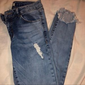 Distressed jeans